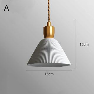 Suspension en céramique - Luminaire cocon laiton rétro avec longueur de suspension ajustable