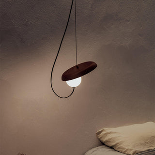 Industrial single bulb pendant in contemporary kitchen