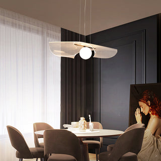 Transparent hat pendant side angle — acrylic modern ceiling lamp