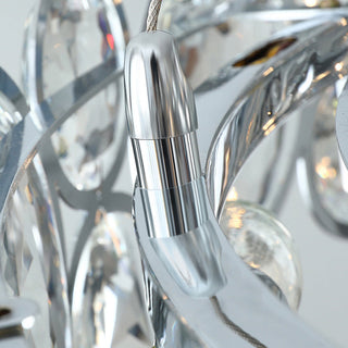 Stainless steel mini crystal chandelier pendant ceiling close-up