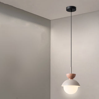 Double head pendant side view — metal colorful G9 lamp