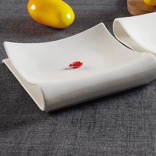 folded ceramic plate earthworks handcrafted porcelain serving dish luxury dining dishwasher safe set view