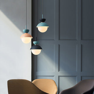 Suspension métallique – Suspension double têtes colorée avec culot d'ampoule G9