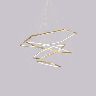 Polygon gold ceiling light – modern geometric metal pendant
