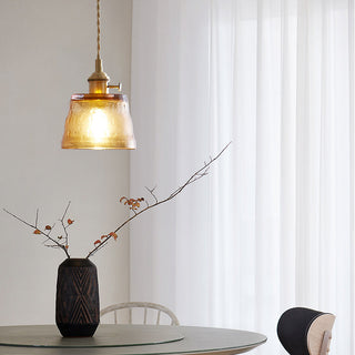 Modern cup-shaped glass pendant — living room fixture