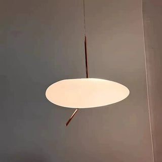 Pebble pendant with matte white glass and metal hardware
