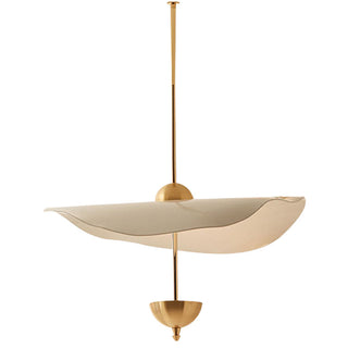 Art Deco metal lotus LED chandelier gold dining room pendant