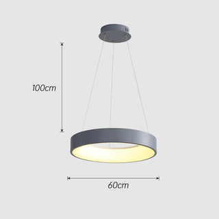 LED hoop pendant top view — modern adjustable ring ceiling fixture