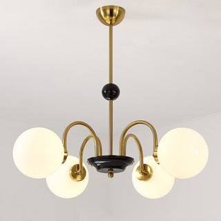 Nordic 3-globe chandelier side — chrome glass living room ceiling