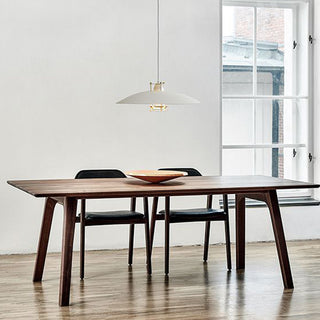 Small minimalist pendant lamp illuminated — iron dining ceiling light