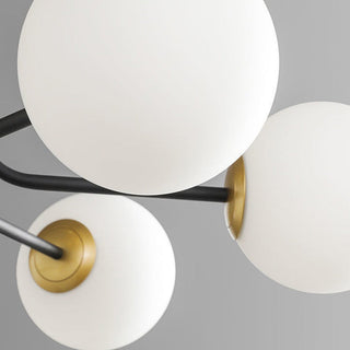 Sputnik style chandelier gold black iron glass ceiling light