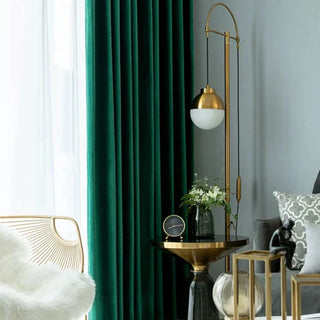 blackout velvet curtain thick luxury deep green velvet drapes room darkening set view