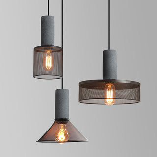 Modern iron pendant casting directional beam downward