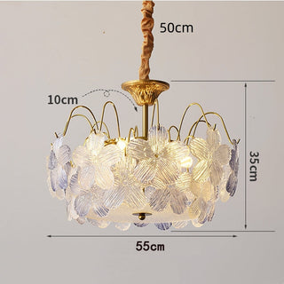 Stained glass flower chandelier wide — classic pendant living room