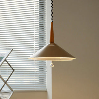 Cone shade dining chandelier hanging — adjustable height ceiling lamp