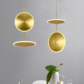 Elegant iron frame gold pendant lamp — contemporary dining chandelier