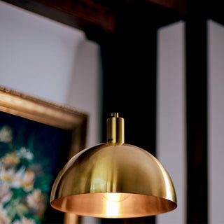 Suspension en laiton - Lampe dôme moderne du milieu du siècle avec câble réglable