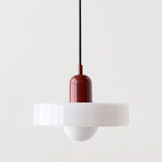 Pendant with small glass shade and LED — kitchen island