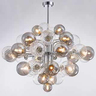 Bubble glass cluster chandelier front — modern designer round pendant
