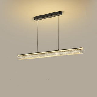 Modern acrylic pendant side view — long LED soft glow lamp