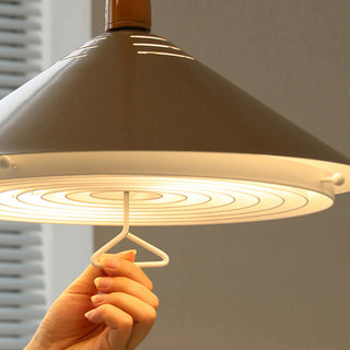 Contemporary cone shade chandelier — adjustable height dining light