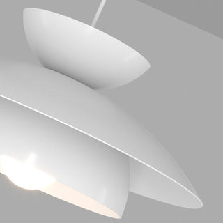 Round white pendant styled — dimmable LED modern hanging lamp