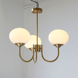 Pink bubble chandelier modern glass ceiling interior close-up
