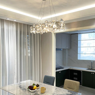 Stainless steel crystal mini pendant chandelier interior