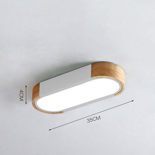 Hallway minimalist ceiling lamp, modern wood metal design
