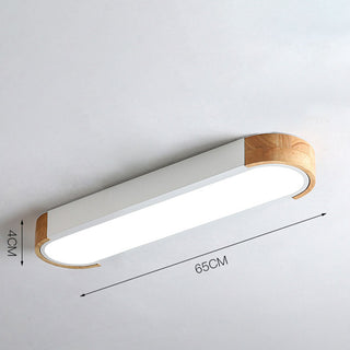 Modern Ceiling Light - Minimalist Hallway Ceiling Fixture With Wood & Metal Lamp
