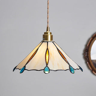 Mini cone Tiffany pendant — antique-inspired glass fixture