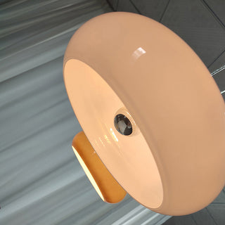 Round glass pendant — vintage Bauhaus interior fixture
