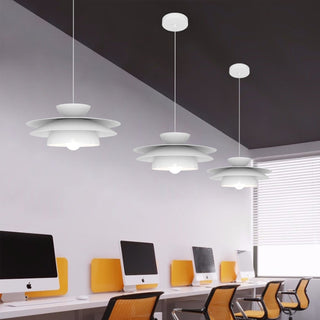 White round pendant side angle — dimmable LED modern lamp