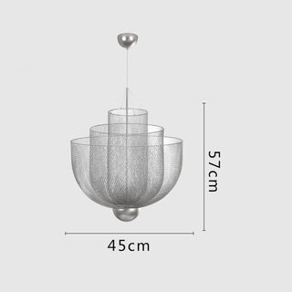 Metal grid pendant styled — modern open design hanging lamp