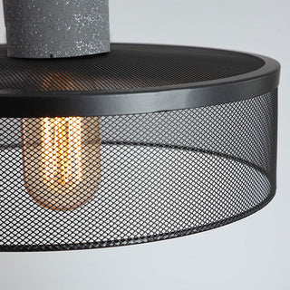 Iron hanging lamp with black metal shade — contemporary