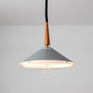 Large cone pendant dining chandelier close-up — modern ceiling lamp