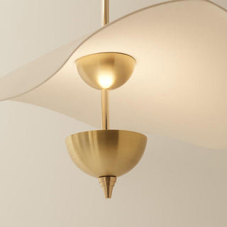 Art Deco gold lotus chandelier LED metal dining pendant lamp