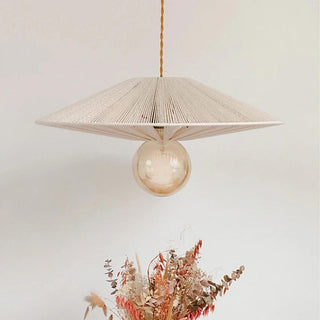 Vintage rope hat-shaped pendant lamp for living room ceiling
