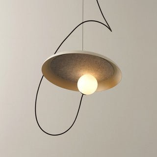 Iron pendant light — socket and adjustable cord detail