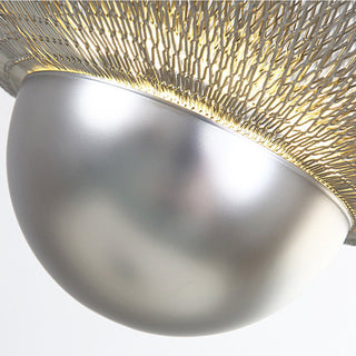 Grid pendant top view — metal modern open ceiling fixture