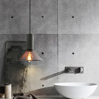 Grey metal pendant — industrial style ceiling fixture