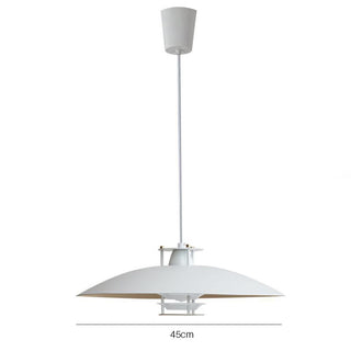 Minimalist pendant in kitchen setting — small iron hanging lamp
