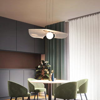 Acrylic hat pendant top view — transparent modern hanging fixture