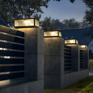 Outdoor Floor Lamp | Veraluce Black Streaked Glass Ribbed Garden Lighting