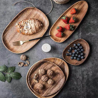 wood tableware set earthworks natural finish dishes handcrafted bowls rustic dining angle view