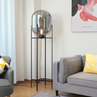 Postmodern LED glass lamp ambient — metal warm glow