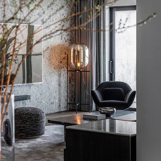 Postmodern metal LED lamp — glass warm glow