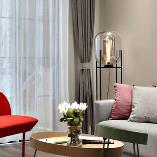 Lampadaire postmoderne en verre – Éclairage design LED en métal et verre