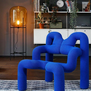 Glass LED designer lamp wide — postmodern metal warm