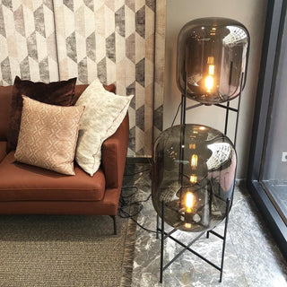 Postmodern glass floor lamp detail — LED metal